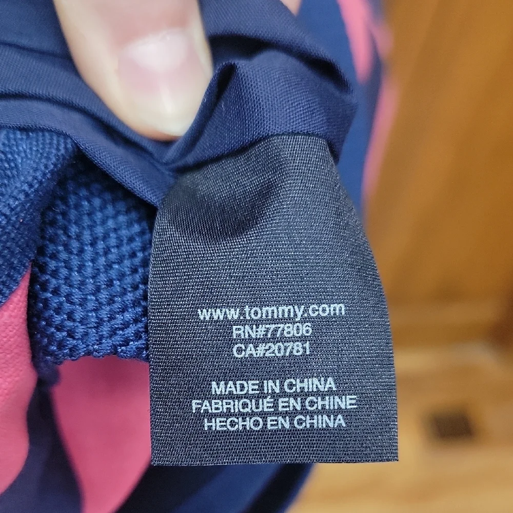 Tommy Hilfiger Kids Striped Canvas Tote Bag Pink Blue 2012 Vintage Y2K Style